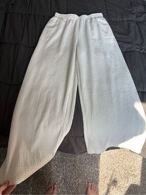 Charlies Cream Smocked Wide Leg Pants